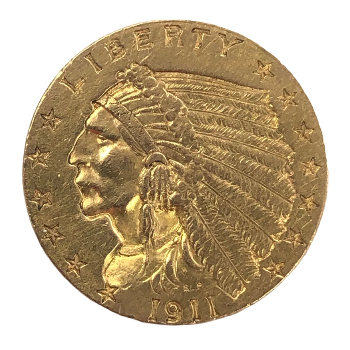 1911 $2.50 Indian Gold Quarter Eagle (XF Details)