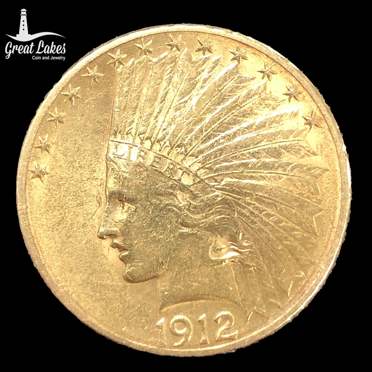 1912-S $10 Indian Gold Eagle (AU)