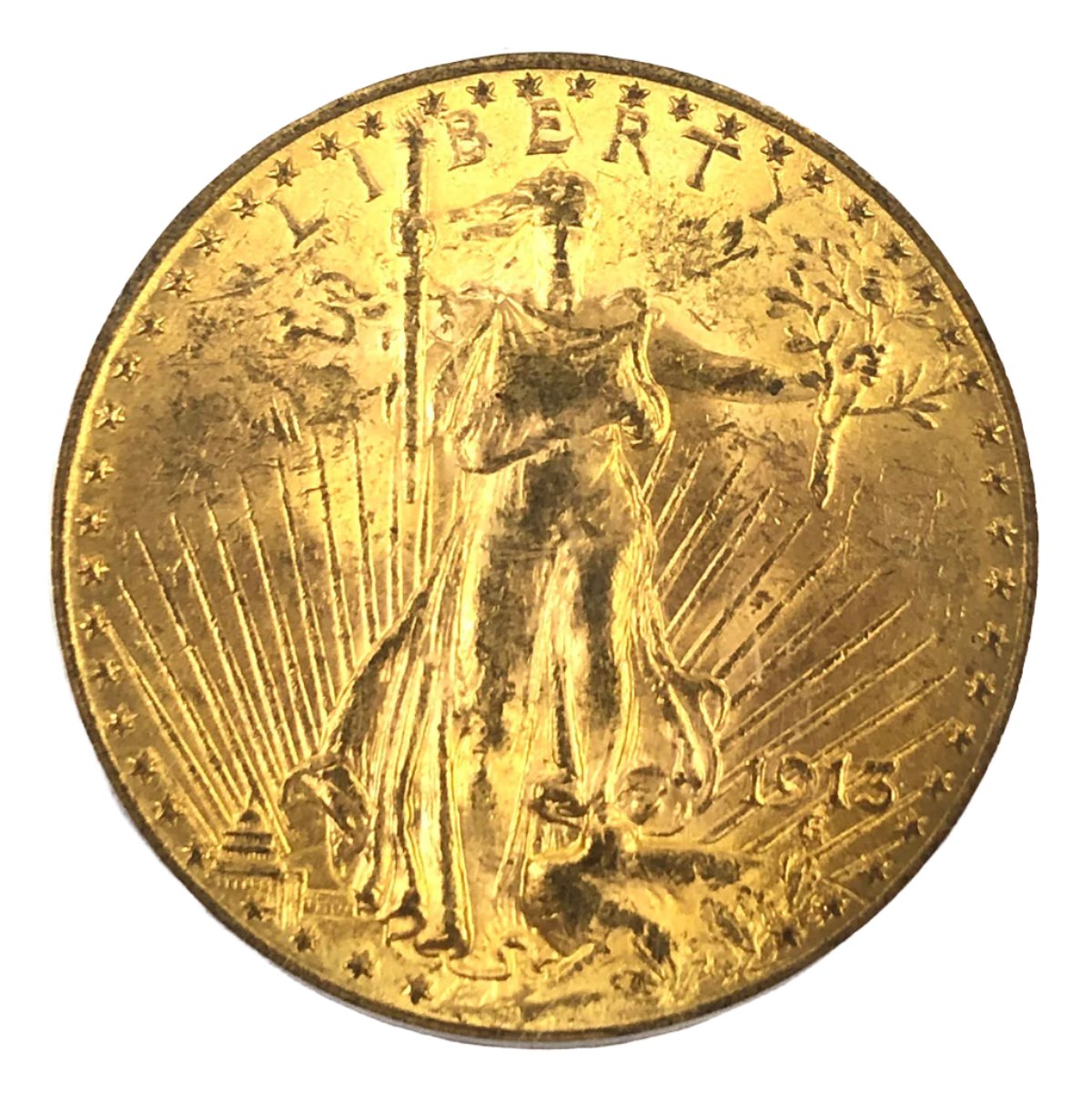 1913 $20 Saint Gaudens Gold Double Eagle PCGS MS62