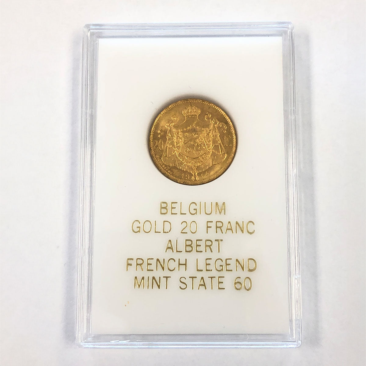 1914 Belgium 20 Francs (MS60)