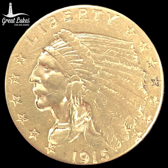 1915 $2.50 Indian Gold Quarter Eagle (Low Premium)