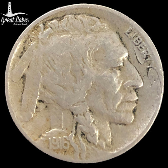 1916-D Buffalo Nickel (VF) (Lamination Error)