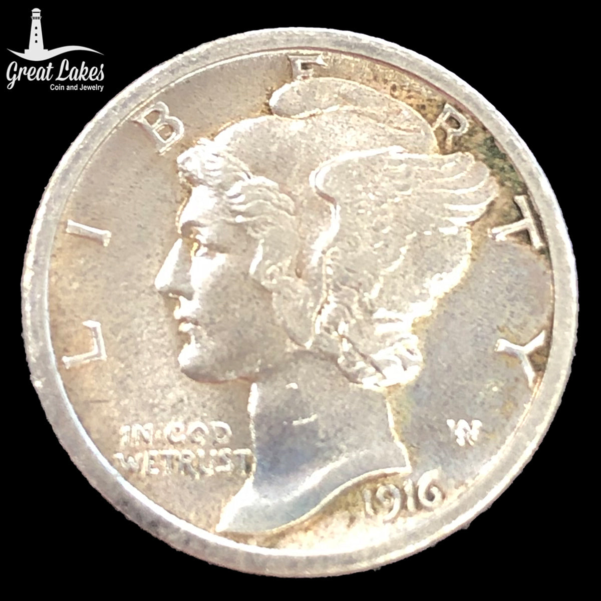 1916-S Mercury Head Dime (AU Details)