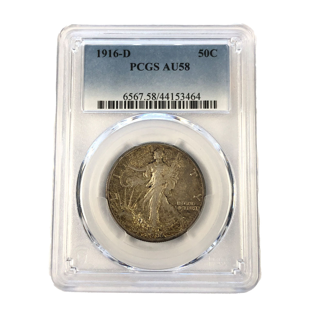 1916-D Walking Liberty Half Dollar PCGS AU58