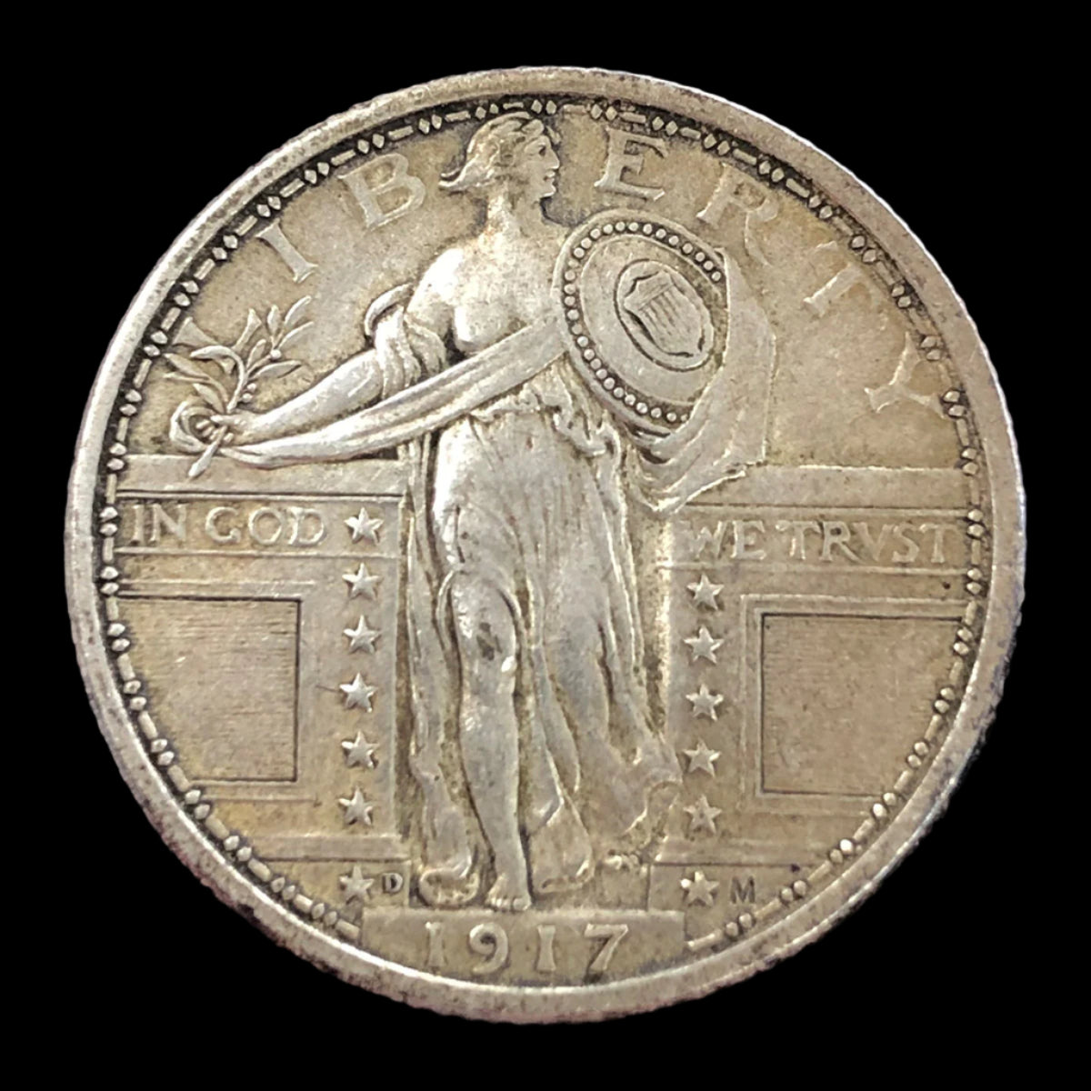 1917-D Type 1 Standing Liberty Quarter (XF)