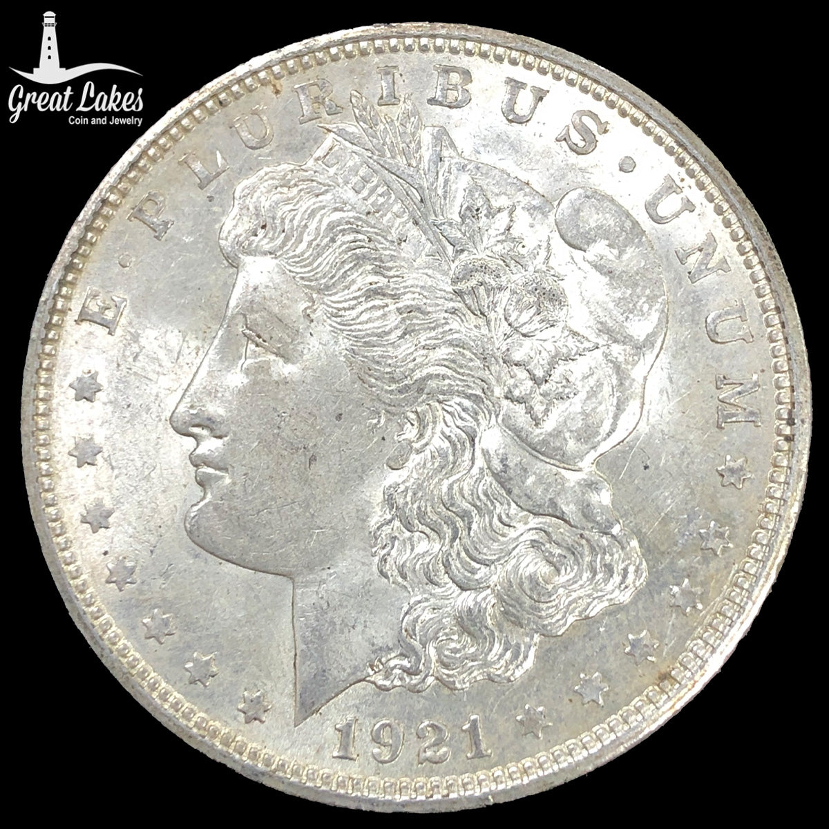 1921-D Morgan Silver Dollar (AU Details)