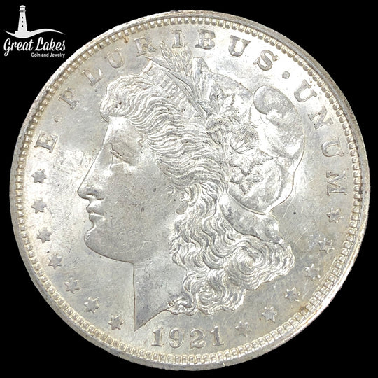 1921-D Morgan Silver Dollar (AU Details)