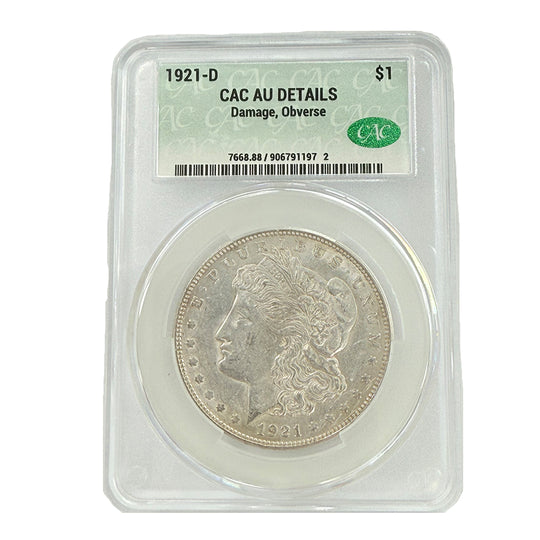 1921-D Morgan Silver Dollar CAC AU Details