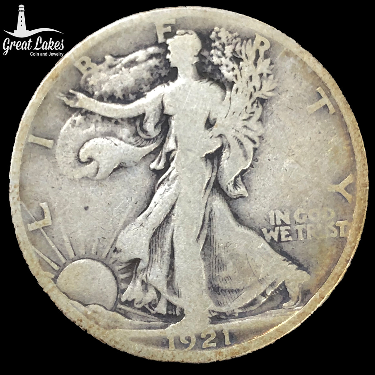 1921-S Walking Liberty Half Dollar (VG)