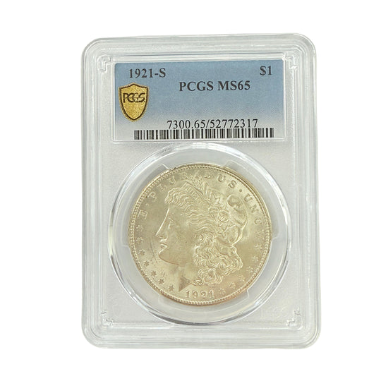 1921-S Morgan Silver Dollar PCGS MS65