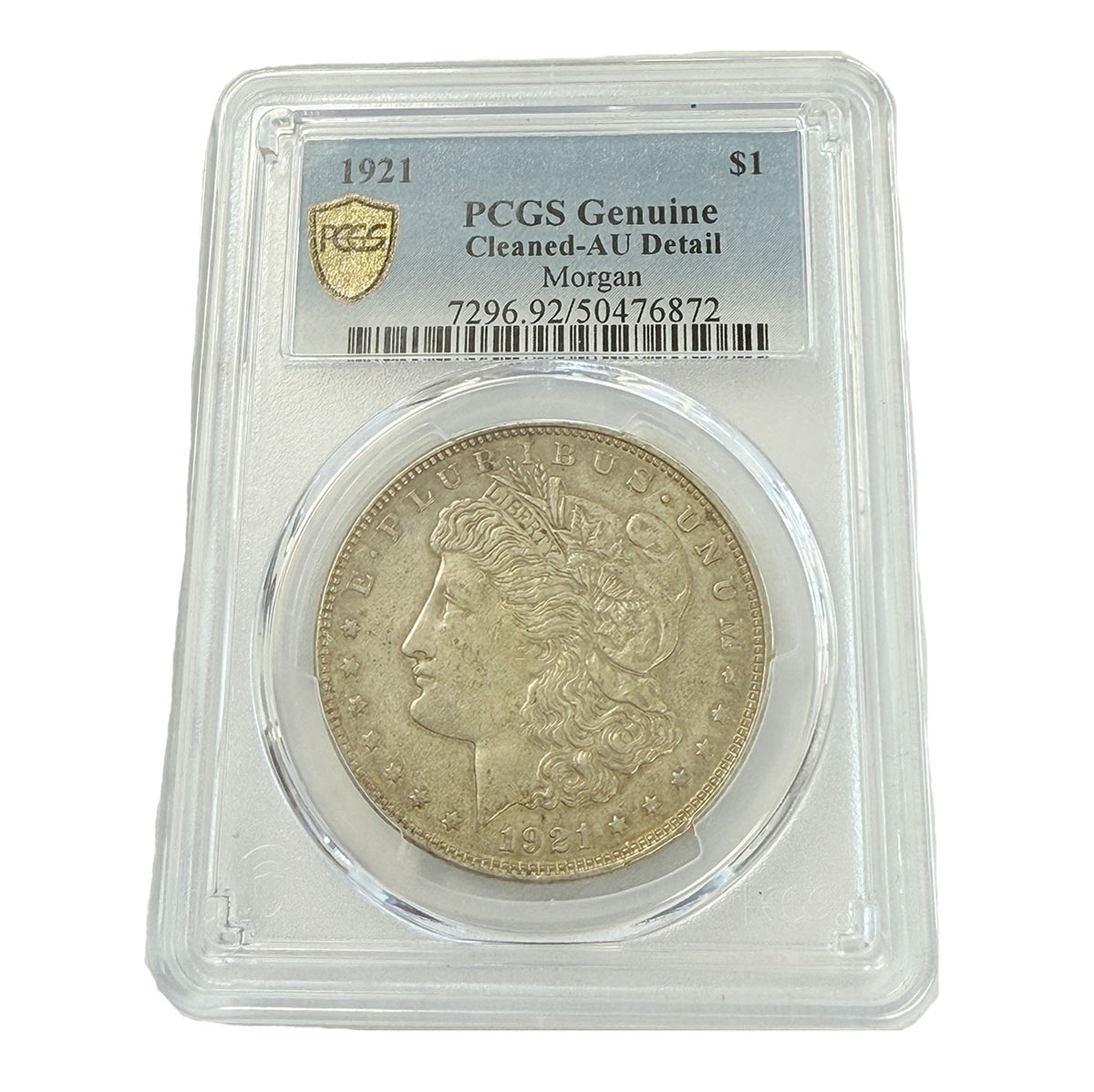 1921 Morgan Silver Dollar PCGS Genuine AU Details Cleaned