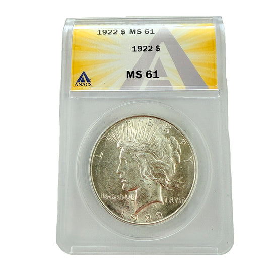 1922 Peace Silver Dollar ANACS MS61