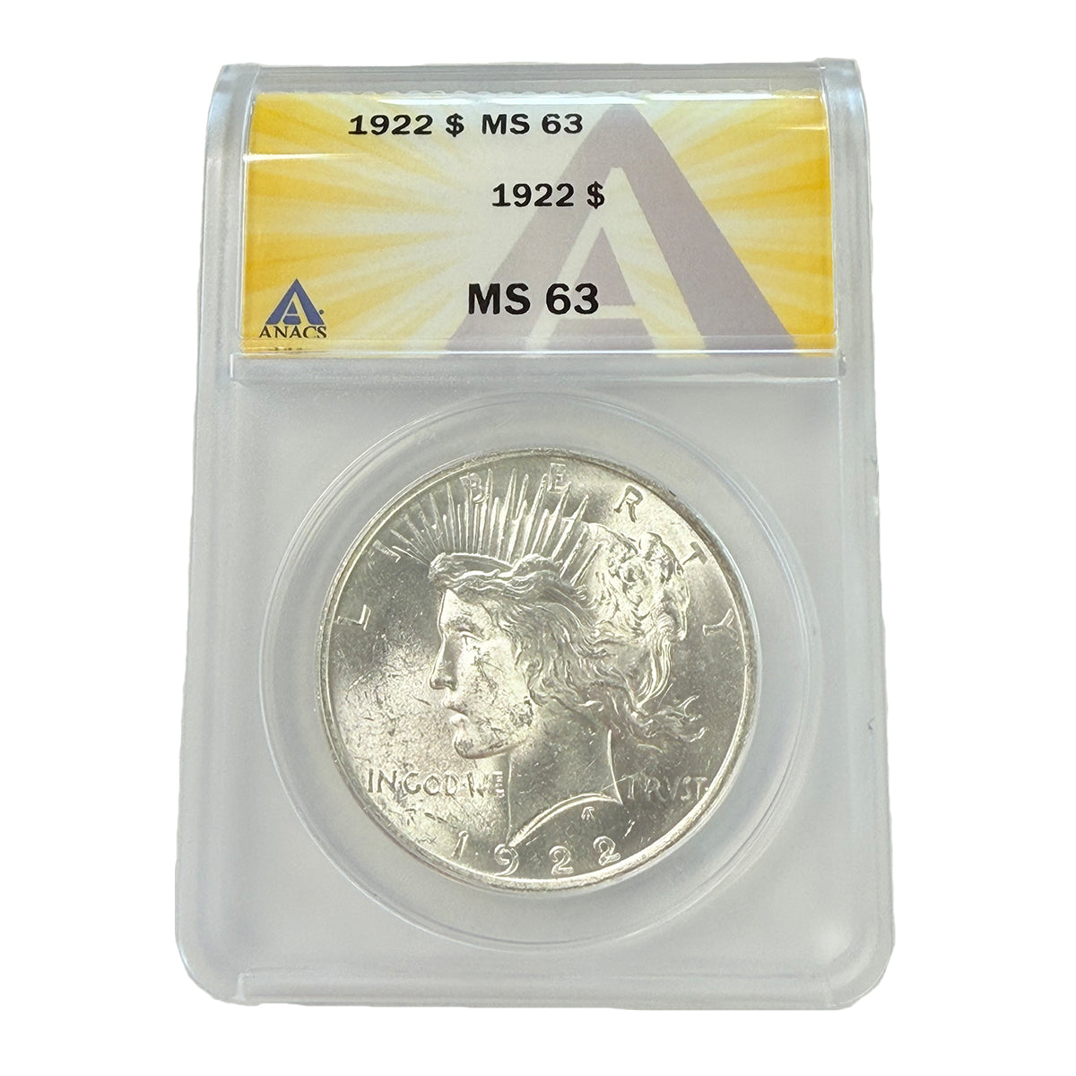 1922 Peace Silver Dollar ANACS MS63