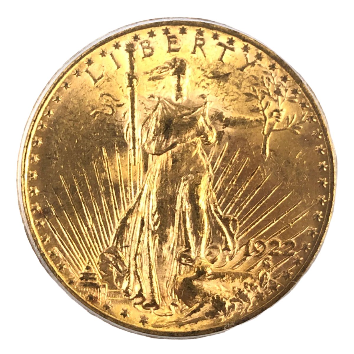 1922 $20 Saint Gaudens Gold Double Eagle PCGS MS62