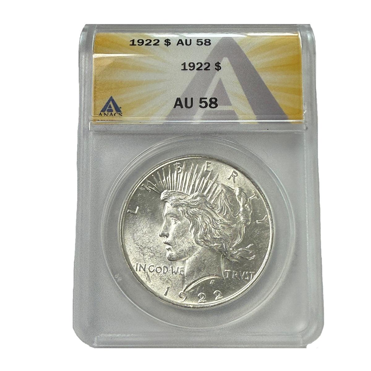 1922 Peace Silver Dollar ANACS AU58
