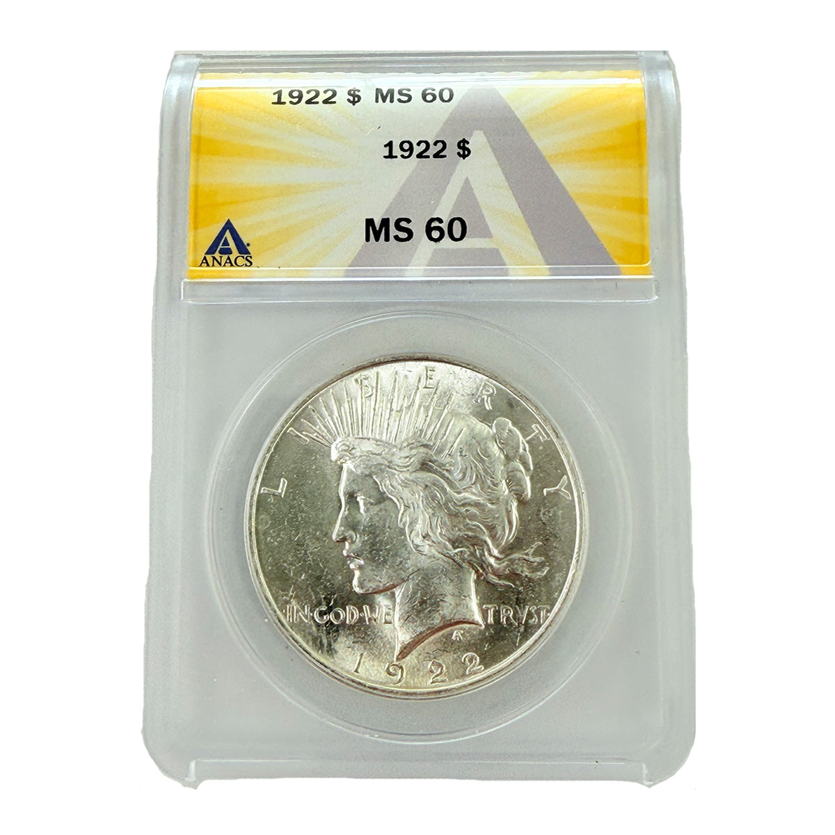 1922 Peace Silver Dollar ANACS MS60