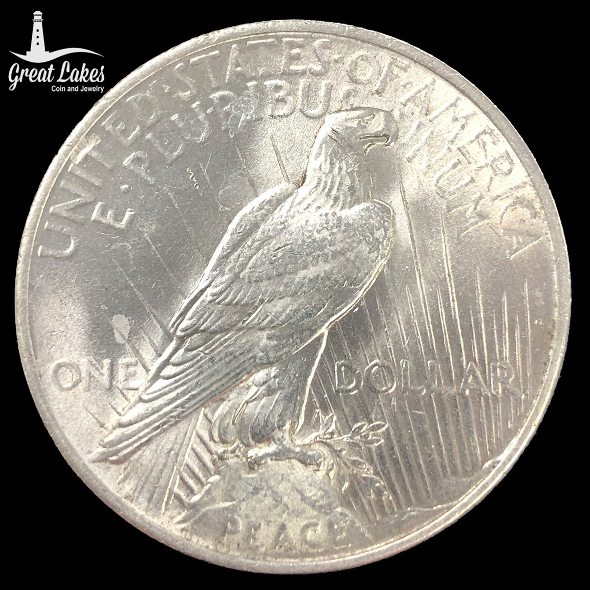 1923 Peace Silver Dollar (Error Planchet Flaw) (BU) - Great Lakes Coin