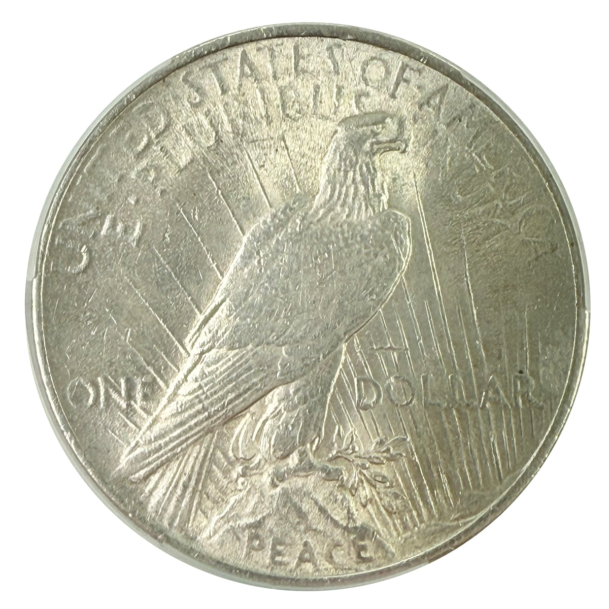 1924 Peace Silver Dollar CAC AU Details Cleaned