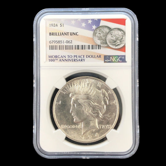 1924 Peace Silver Dollar NGC BU