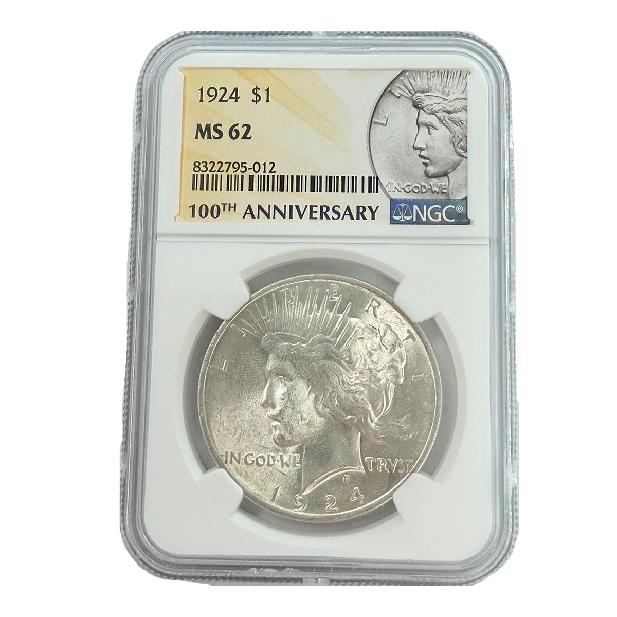 1924 Peace Silver Dollar NGC MS62