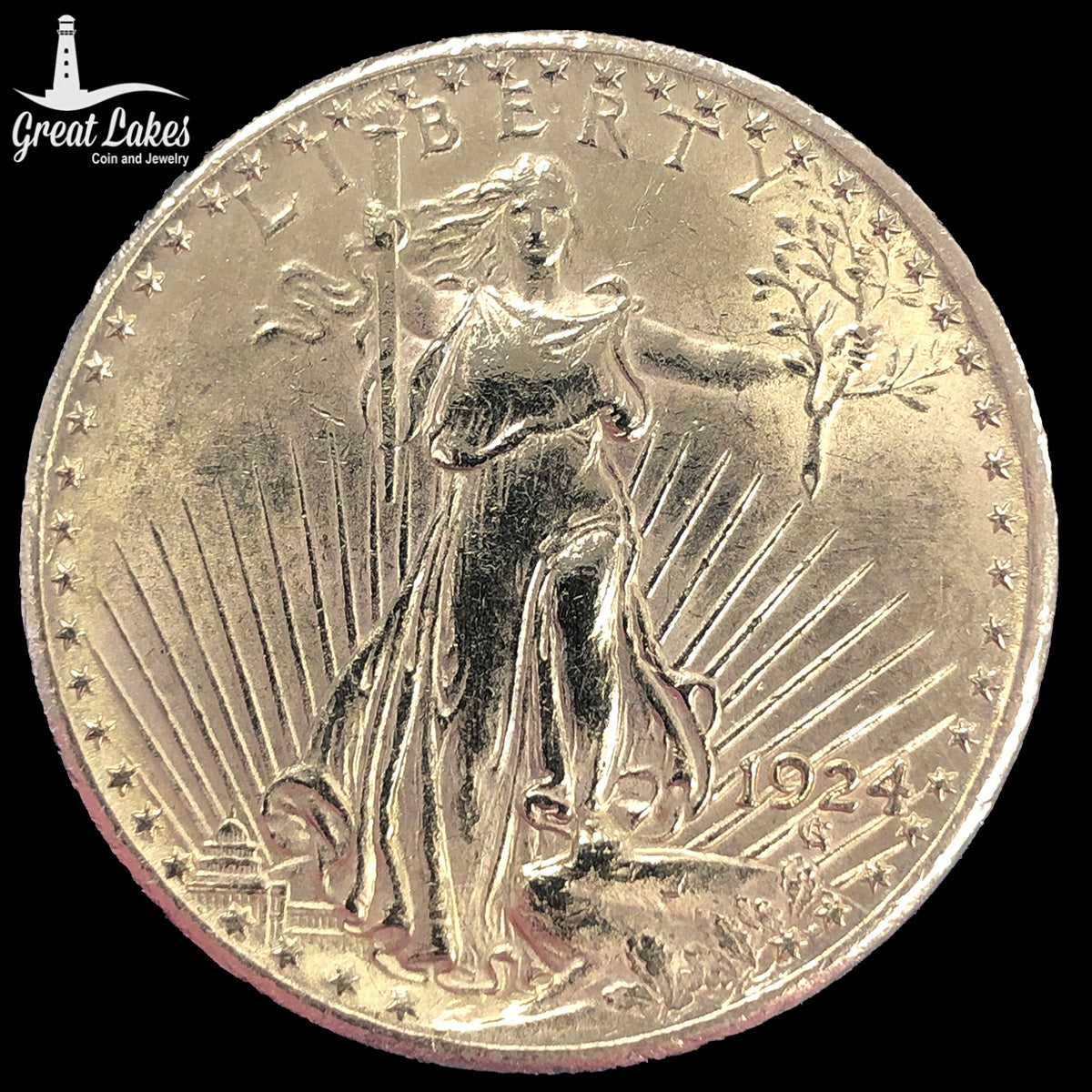 1924 $20 Saint Gaudens Gold Double Eagle (AU)