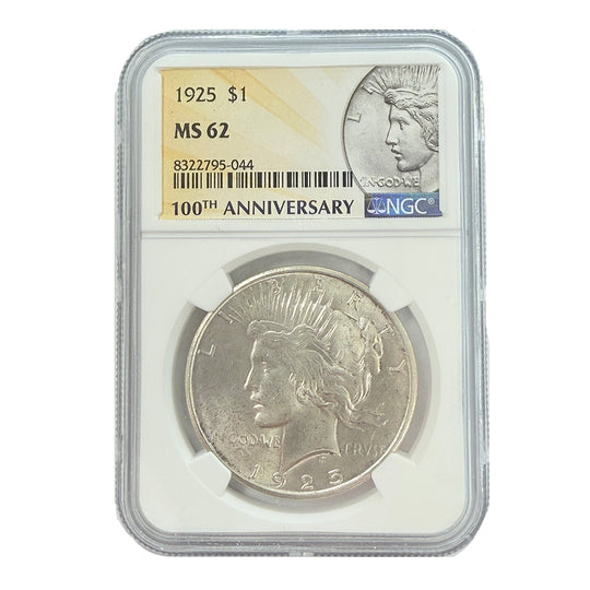 1925 Peace Silver Dollar NGC MS62
