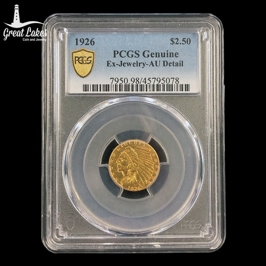 1926 $2.50 Indian Gold Quarter Eagle PCGS Ex Jewelry AU Details