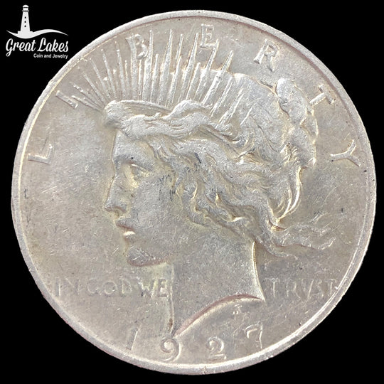 1927-D Peace Silver Dollar (XF) (Cleaned)