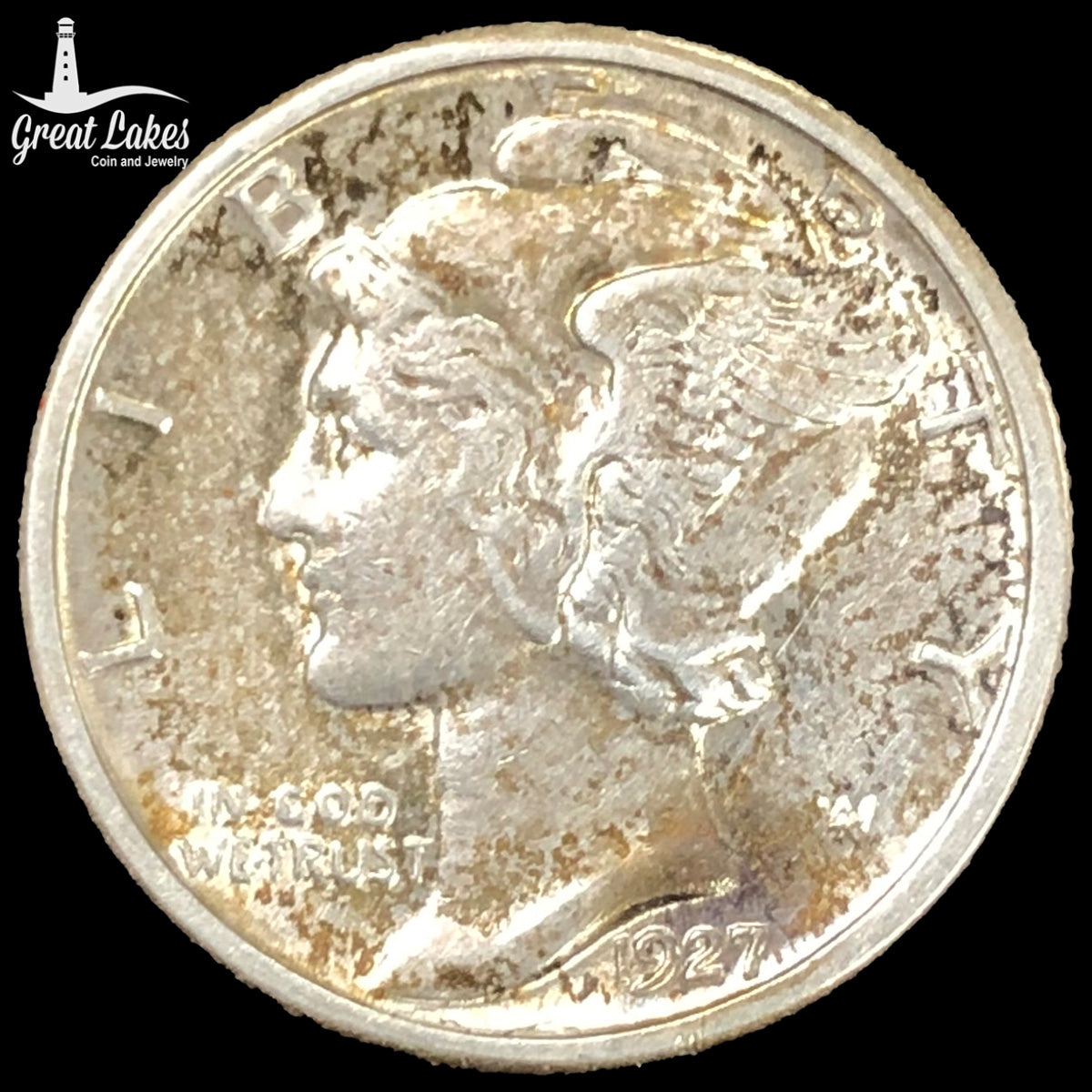 1927 Mercury Head Dime (AU Details)