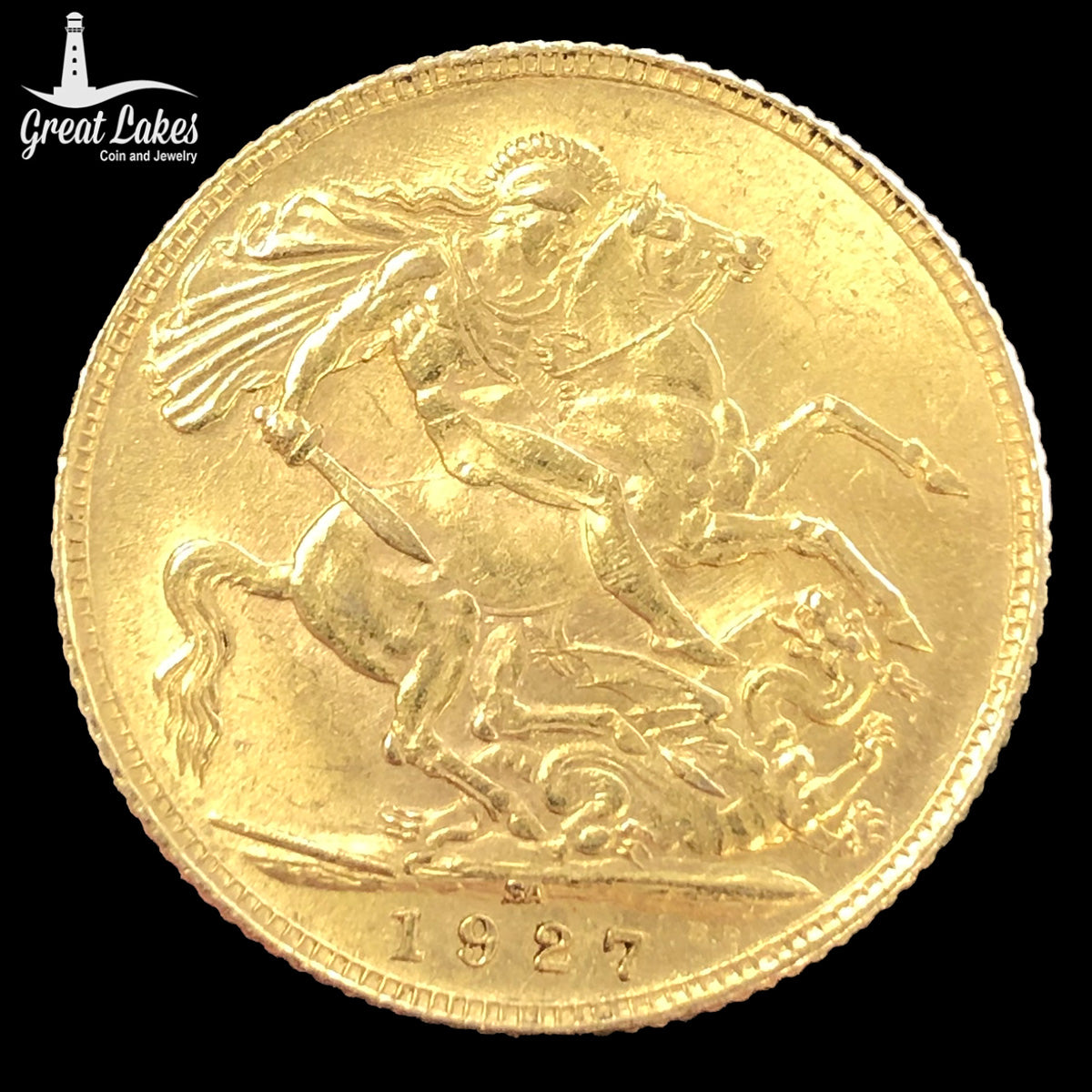 1927 South African King George Gold Sovereign (AU)