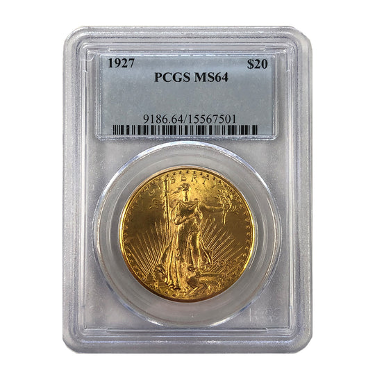 1927 $20 Saint Gaudens Gold Double Eagle PCGS MS64