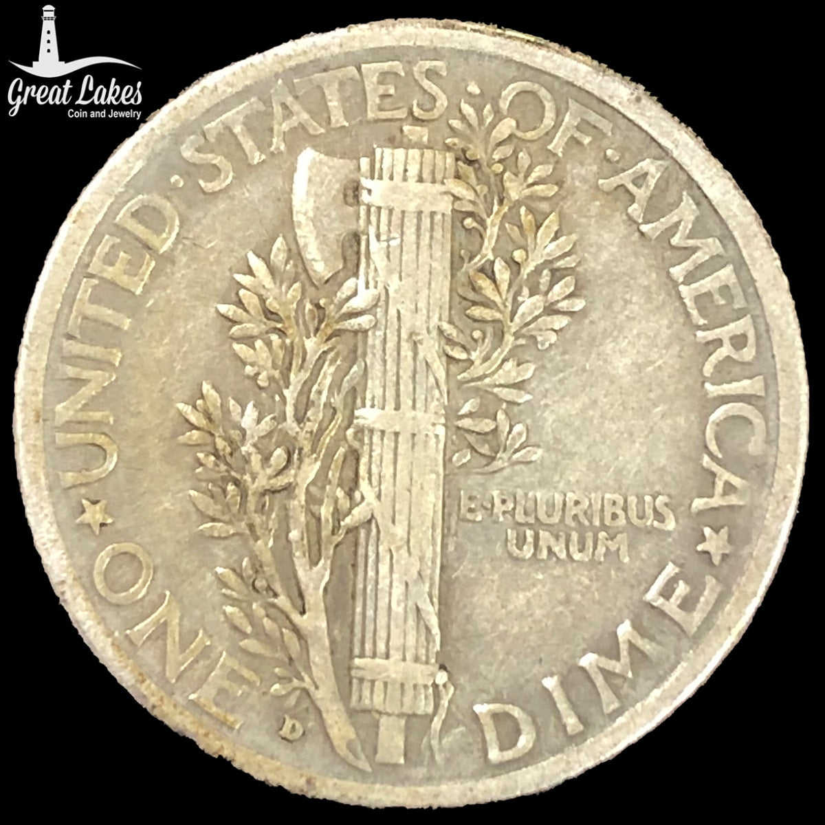 1928-D Mercury Head Dime (VF Details)
