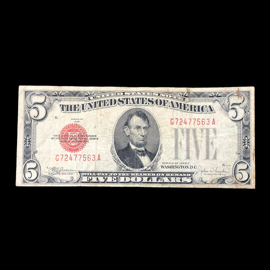 1928-E $5 Legal Tender (F)