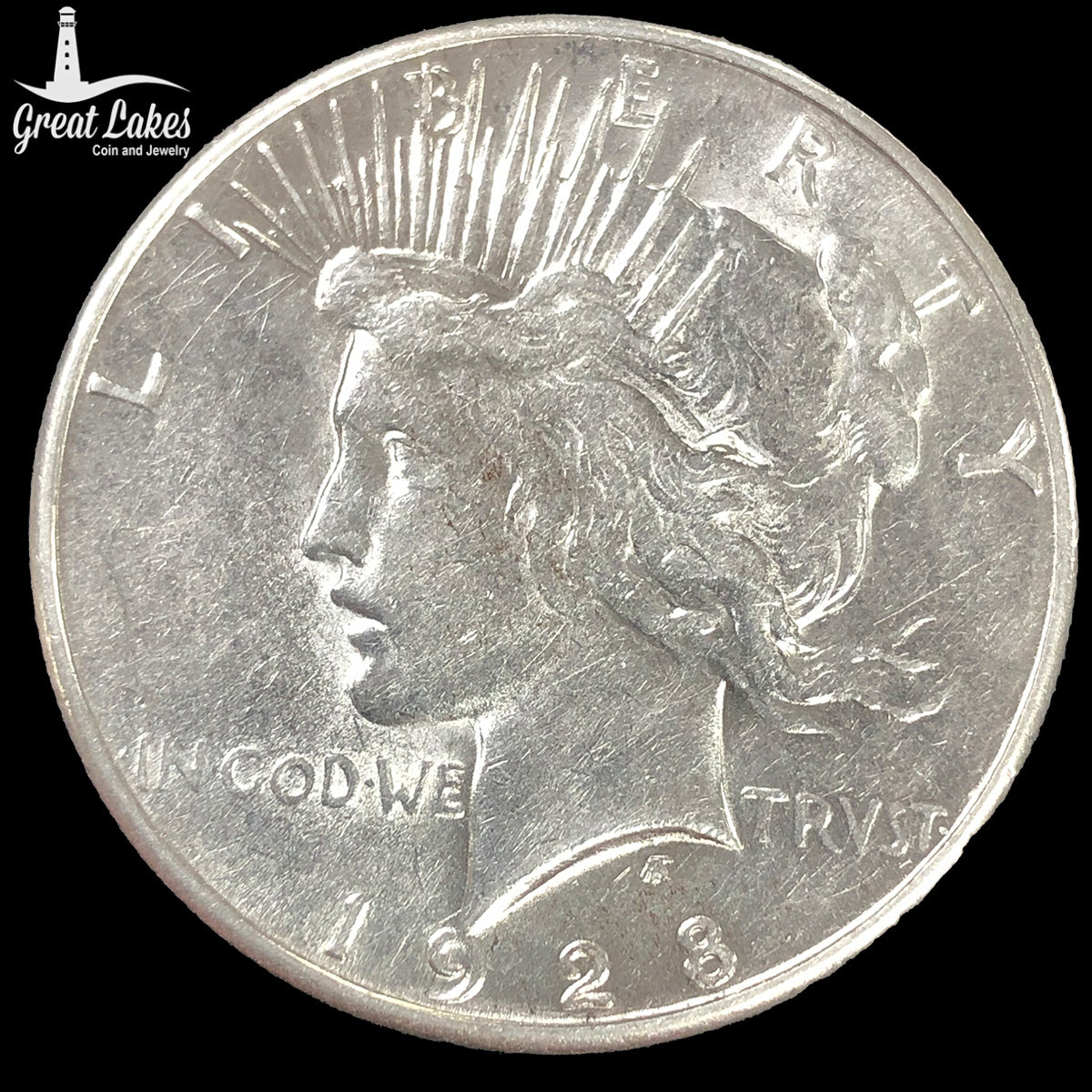 1928-S Peace Silver Dollar (AU Details)
