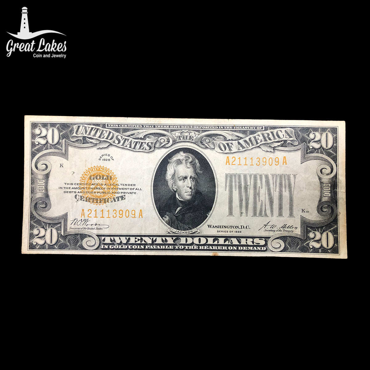 1928 $20 Gold Certificate (VF)