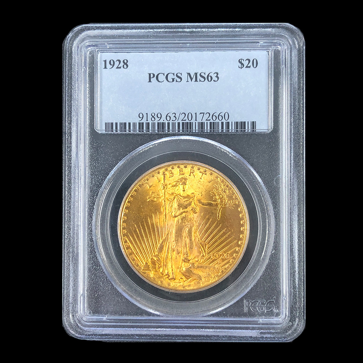 1928 $20 Saint Gaudens Liberty Gold Double Eagle PCGS MS63