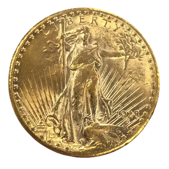 1928 $20 Saint Gaudens Gold Double Eagle (AU)