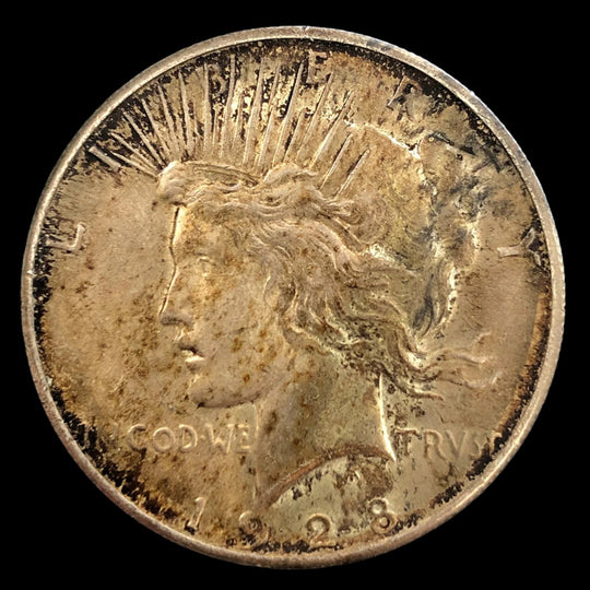 1928 Peace Silver Dollar (Toned) (AU)