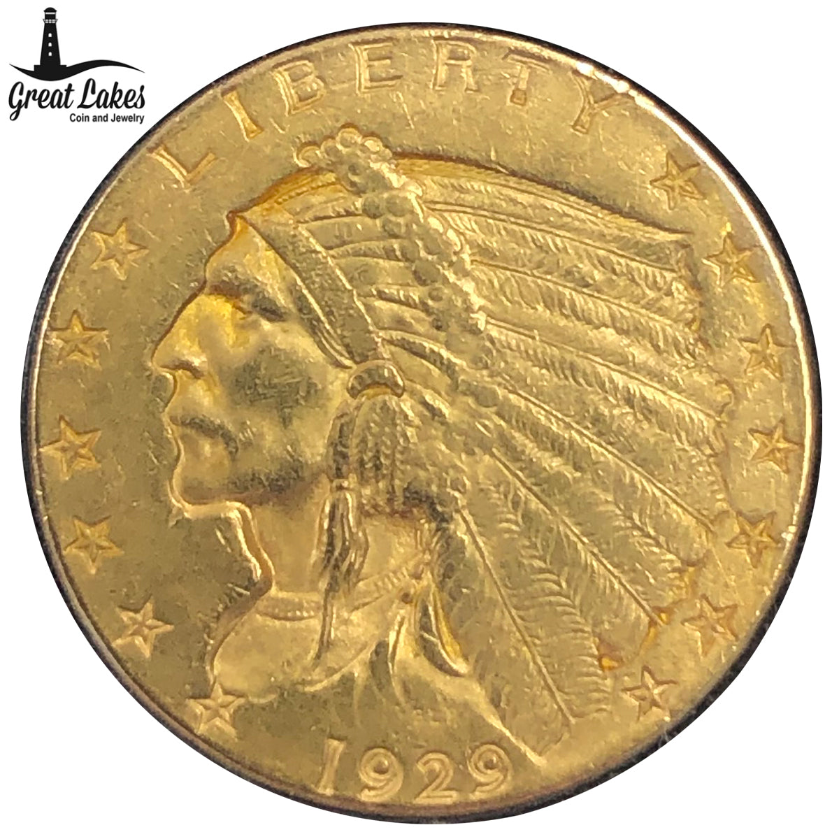 1929 $2.50 Indian Head Quarter Eagle (AU)