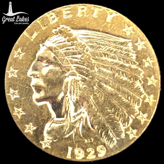1929 $2.50 Indian Gold Quarter Eagle (AU)
