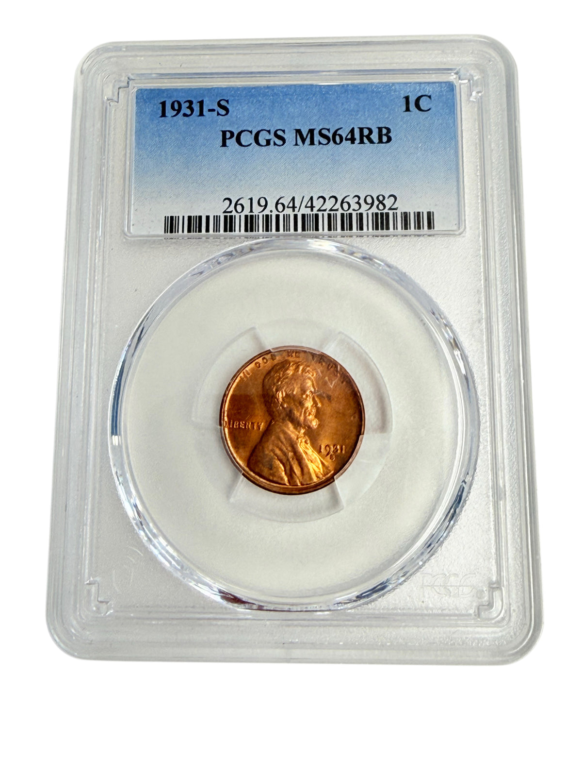 1931-S Lincoln Wheat Cent PCGS MS64RB