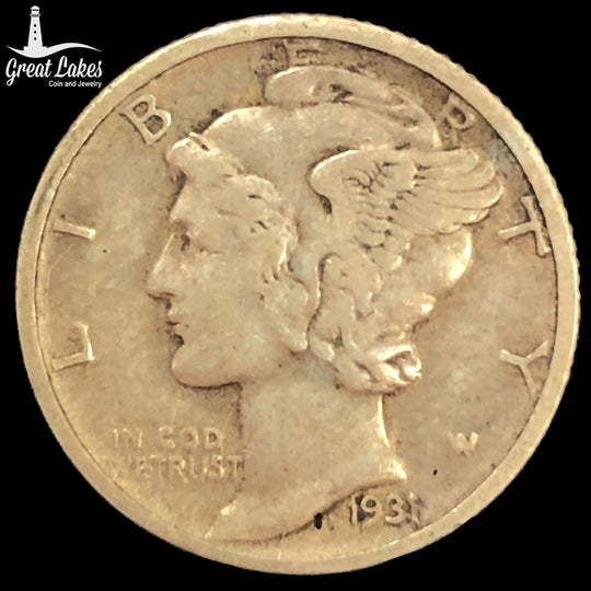1931-D Mercury Head Dime (XF)