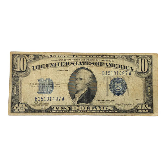 1934-A $10 Silver Certificate (VG)