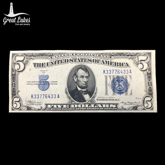 1934-A $5 Silver Certificate (CU)