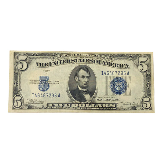 1934-A $5 Silver Certificate (VF)