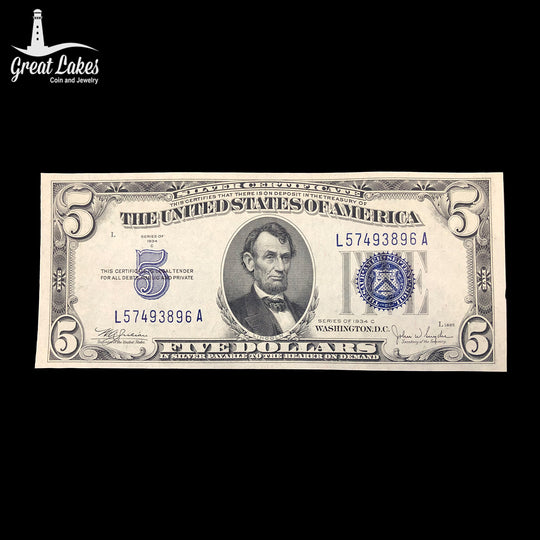 1934-C $5 Silver Certificate (CU)