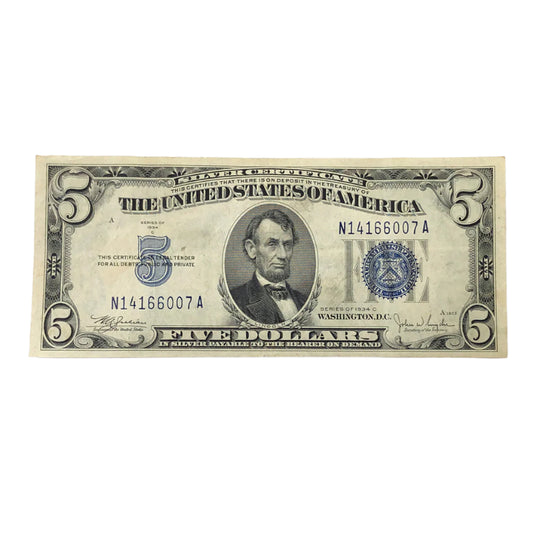 1934-C $5 Silver Certificate (VF)