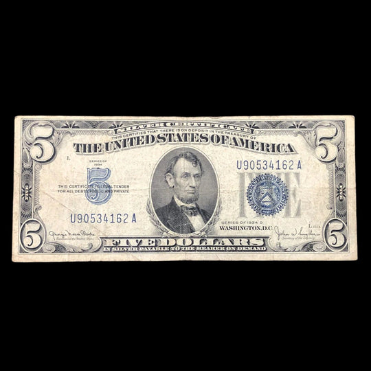 1934 D $5 Silver Certificate (F)