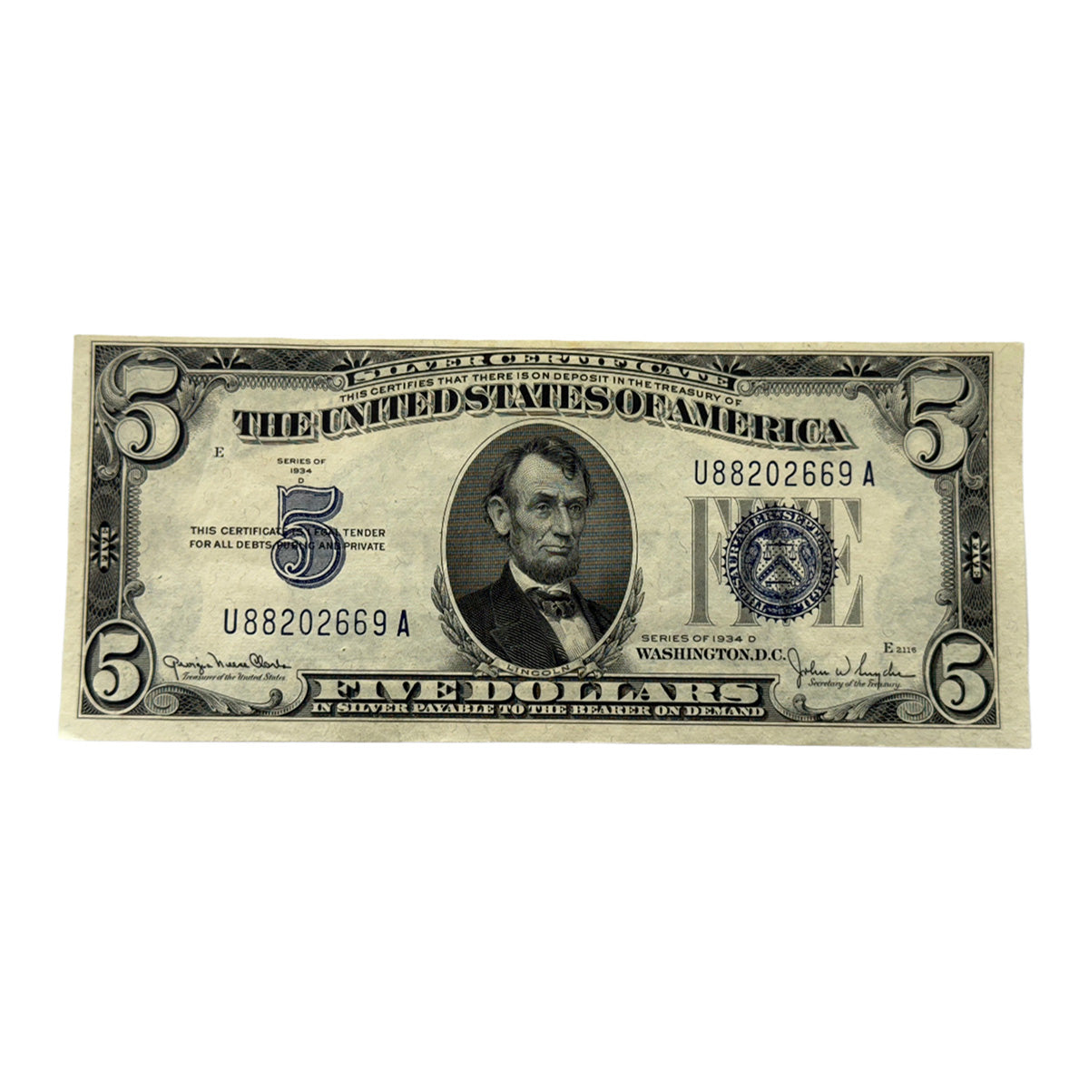 1934-D $5 Silver Certificate (XF)