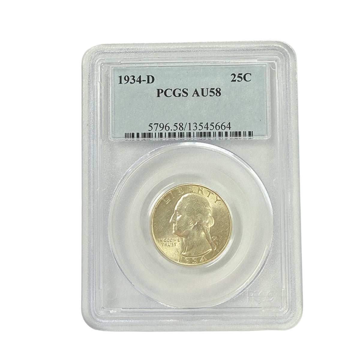 1934-D Washington Quarter PCGS AU58